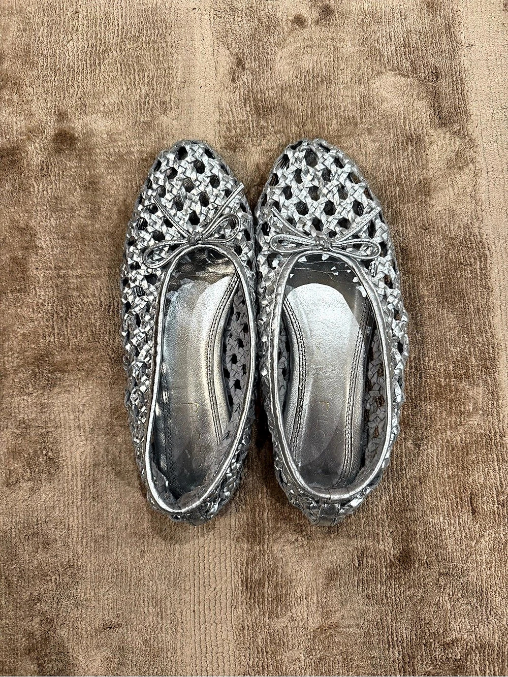 Silver Embellished Flats